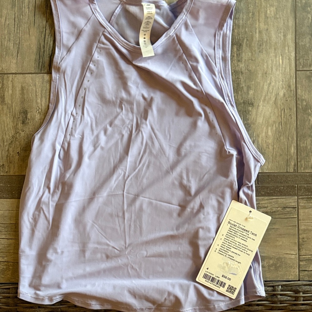 lululemon athletica Light Purple Crop Tank NWT LISM color code